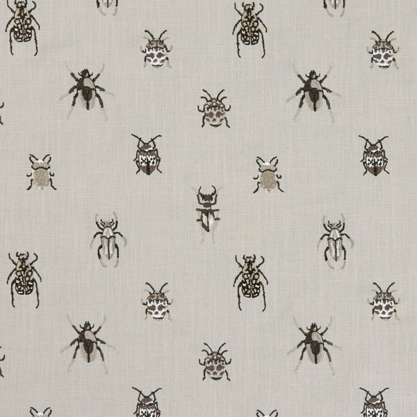Beetle Charcoal/Natural Fabric by Clarke & Clarke