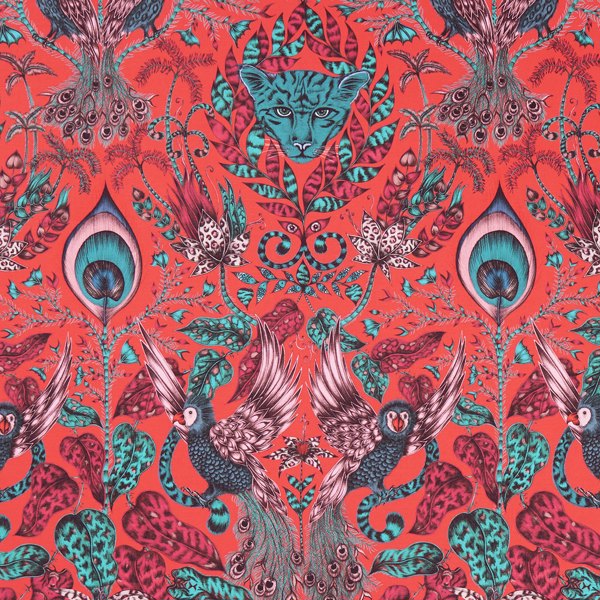 Amazon Red Fabric by Clarke & Clarke