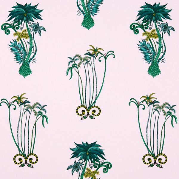 Jungle Palms Pink Fabric by Clarke & Clarke