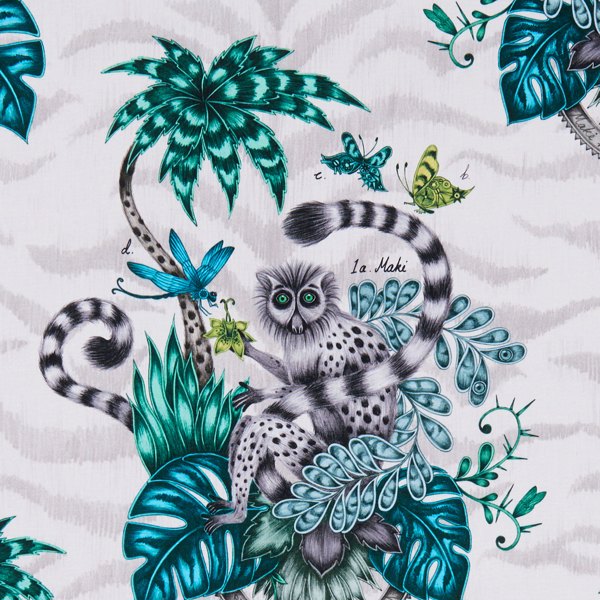 Lemur Jungle Fabric by Clarke & Clarke