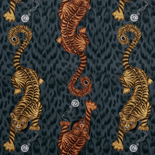 Tigris Flame Fabric by Clarke & Clarke