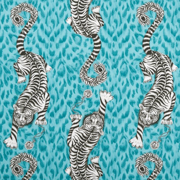 Tigris Teal Fabric by Clarke & Clarke