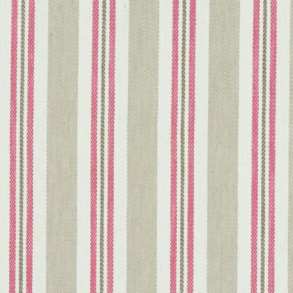 Alderton Raspberry/Linen Fabric by Clarke & Clarke