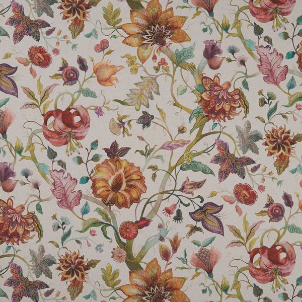 Delilah Spice/Linen Fabric by Clarke & Clarke