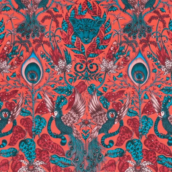 Amazon Velvet Red Fabric by Clarke & Clarke