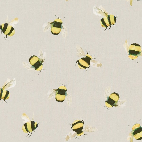 Bees Taupe Fabric by Clarke & Clarke