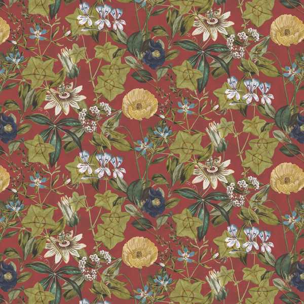 Passiflora Rouge Velvet Fabric by Clarke & Clarke