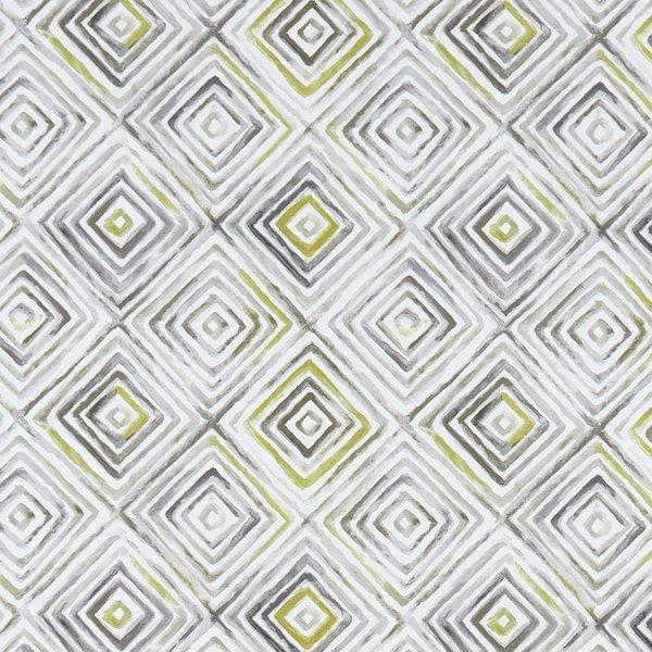 Otis Chartreuse/Charcoal Fabric by Clarke & Clarke