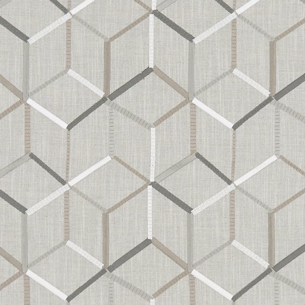 Linear Silver Fabric by Clarke & Clarke
