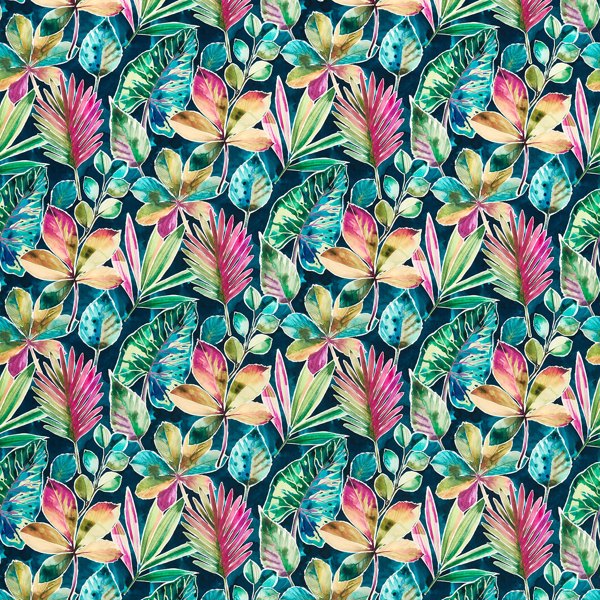 Rainforest Multi Velvet Fabric by Clarke & Clarke