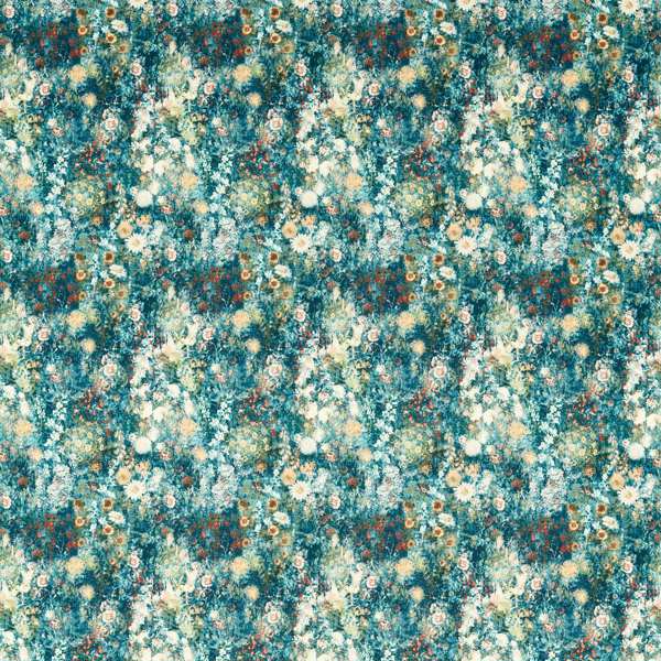 Rosedene Denim/Spice Fabric by Clarke & Clarke