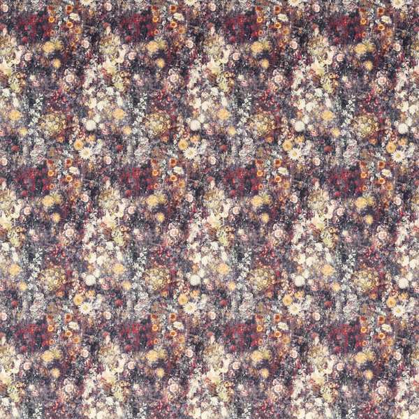 Rosedene Raspberry/Ochre Fabric by Clarke & Clarke