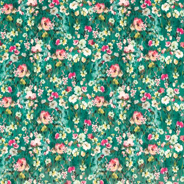 Wild Meadow Mineral Velvet Fabric by Clarke & Clarke