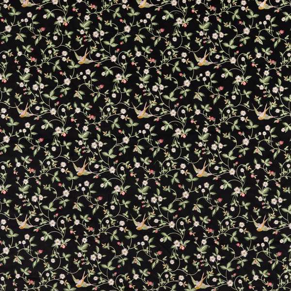 Wild Strawberry Noir Embroidery Fabric by Clarke & Clarke