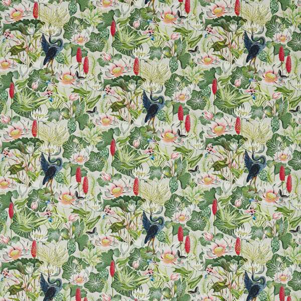 Waterlily Dove Fabric by Clarke & Clarke