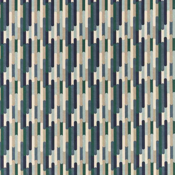 Seattle Mineral/Navy Fabric by Clarke & Clarke