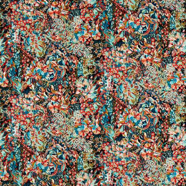 Aubrey Midnight/Spice Fabric by Clarke & Clarke
