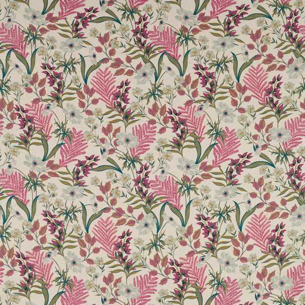 Hazelbury Coral Fabric by Clarke & Clarke