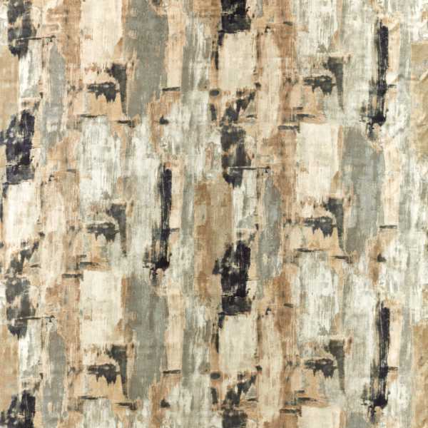 Lagna Linen/Charcoal Fabric by Clarke & Clarke