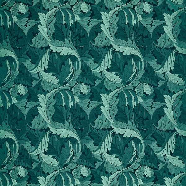 Acanthus Jacquard Teal Fabric by Clarke & Clarke