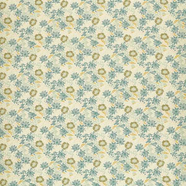 Mallow Jacquard Mineral/Chartreuse Fabric by Clarke & Clarke