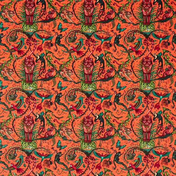 Bosque Dreams Velvet Coral Fabric by Clarke & Clarke