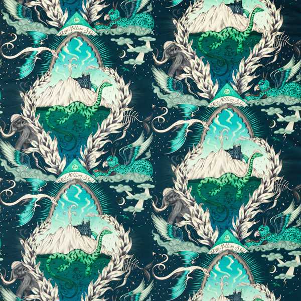 Highlandia Velvet Marine Fabric by Clarke & Clarke