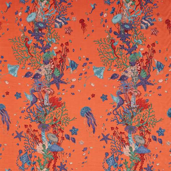 Seaforest Jacquard Peach Fabric by Clarke & Clarke