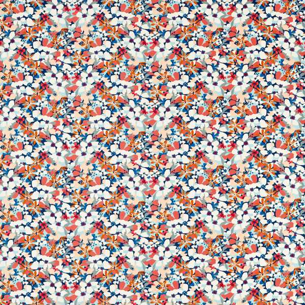 Clementine Midnight/Spice Fabric by Clarke & Clarke