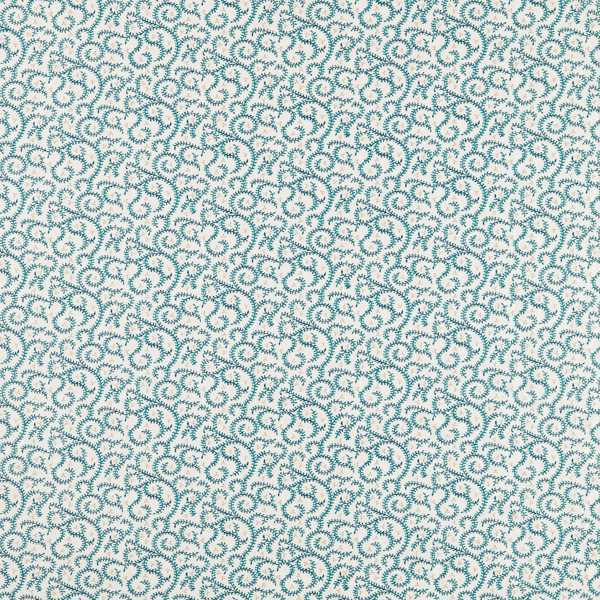 Buta Embroidery Teal Fabric by Clarke & Clarke