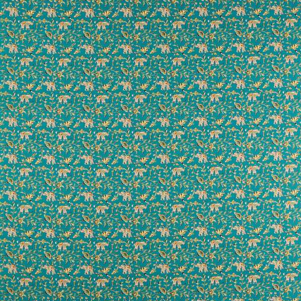 Hathi Teal Fabric by Clarke & Clarke