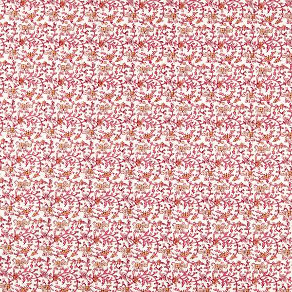Hathi Embroidery Raspberry Fabric by Clarke & Clarke