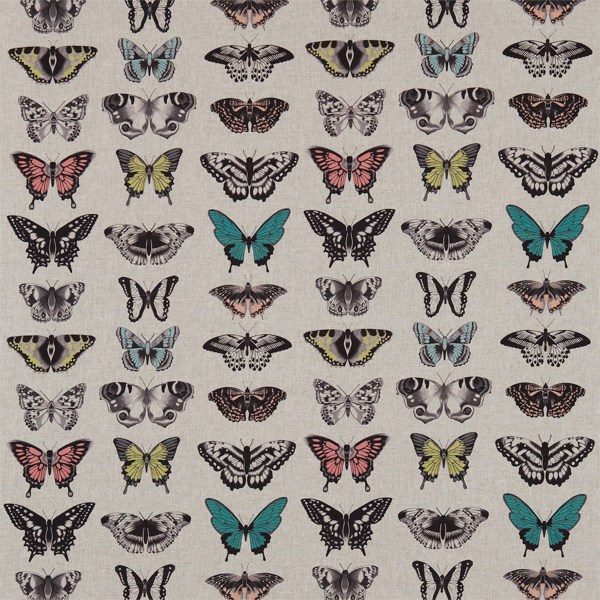 Papilio Peach/Lagoon/Zest Fabric by Harlequin