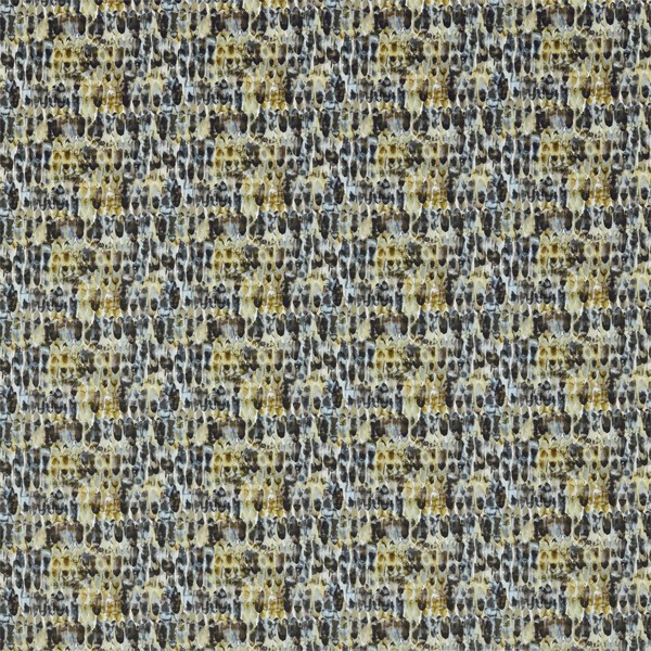 Kelambu Graphite/Mustard Fabric by Harlequin
