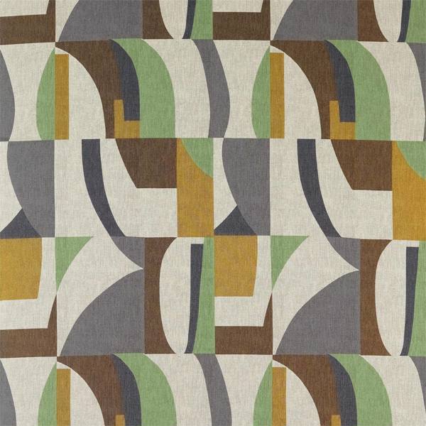 Bodega Saffron / Charcoal / Wasabi Fabric by Harlequin