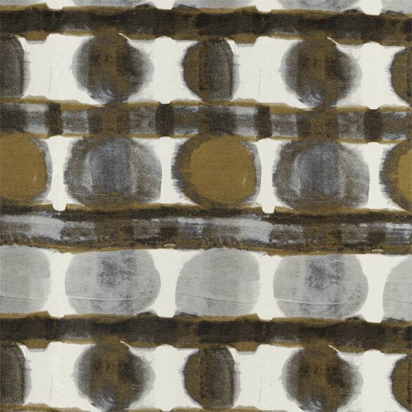 Delphis Charcoal/Gold Fabric by Harlequin