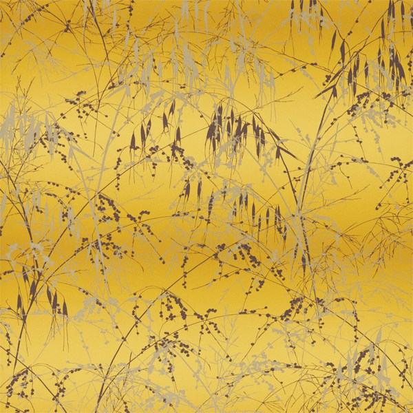Meadow Grass Mimosa / Mulberry Wallpaper by Harlequin