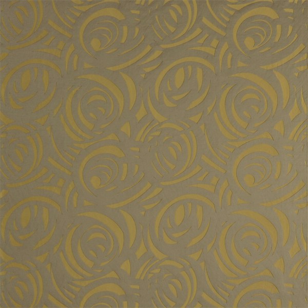 Vortex Lime and Walnut Fabric by Harlequin
