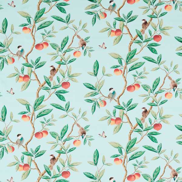 Ella Sky/Fig Leaf/ Nectarine Fabric by Harlequin