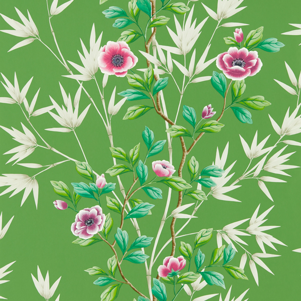 Lady Alford Apple/Magenta Wallpaper by Harlequin