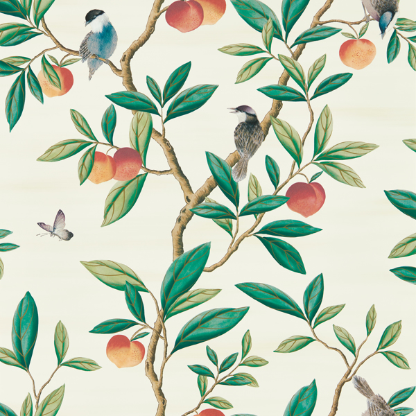 Ella Fig Blossom/Fig Leaf/ Nectarine Wallpaper by Harlequin
