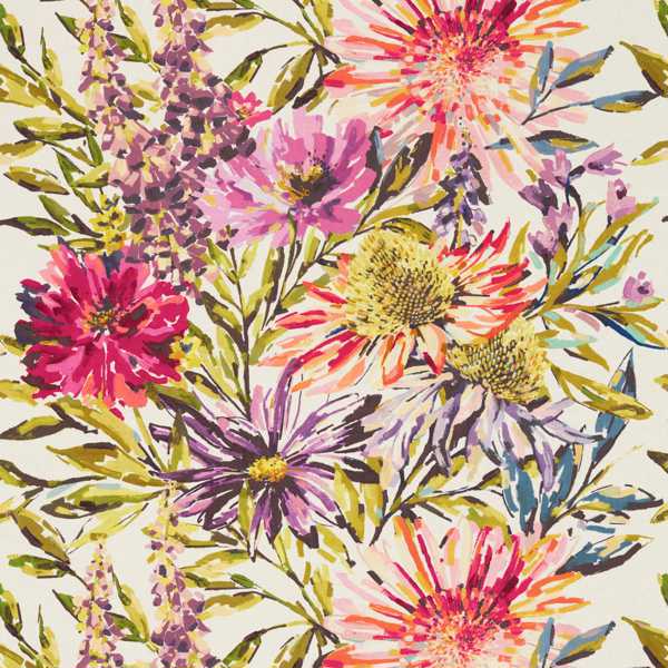 Floreale Fuchsia / Heather / Lime Fabric by Harlequin