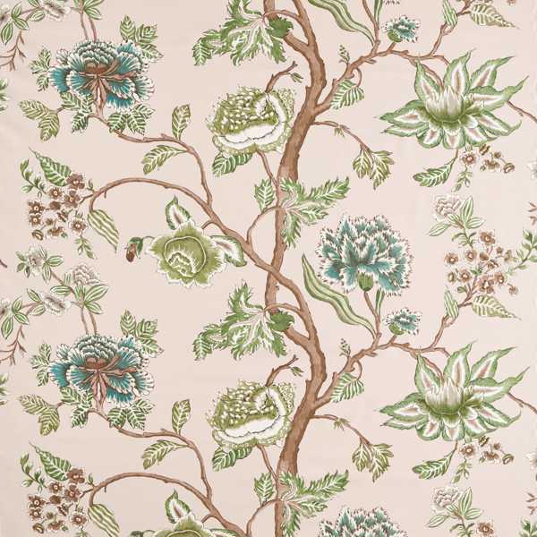 Indienne Blush/Forest Fabric by Harlequin