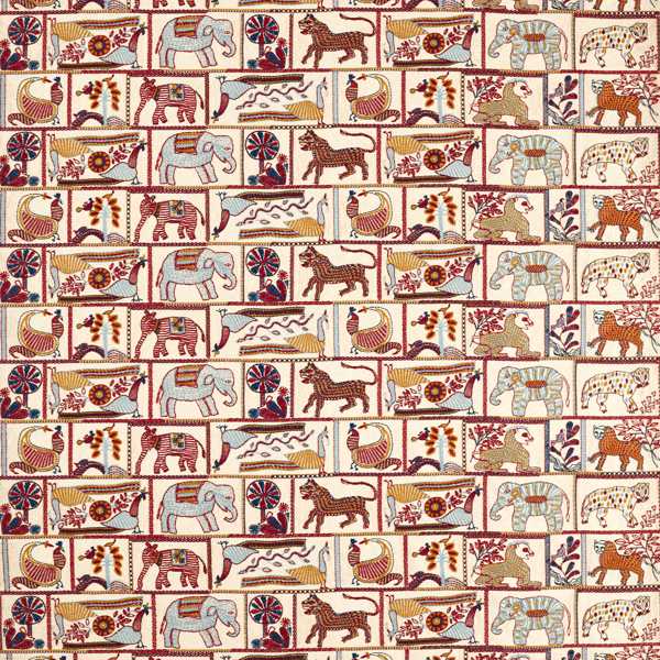 Kantha Indigo/Maroon Fabric by Harlequin