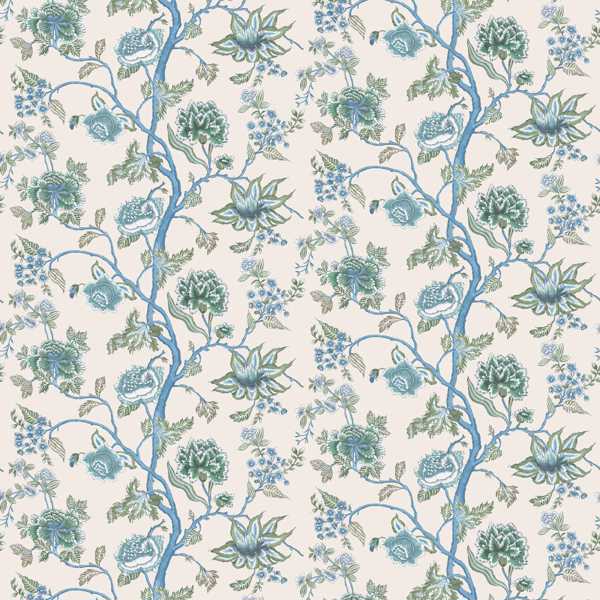 Indienne Cornflower/Pine Wallpaper by Harlequin