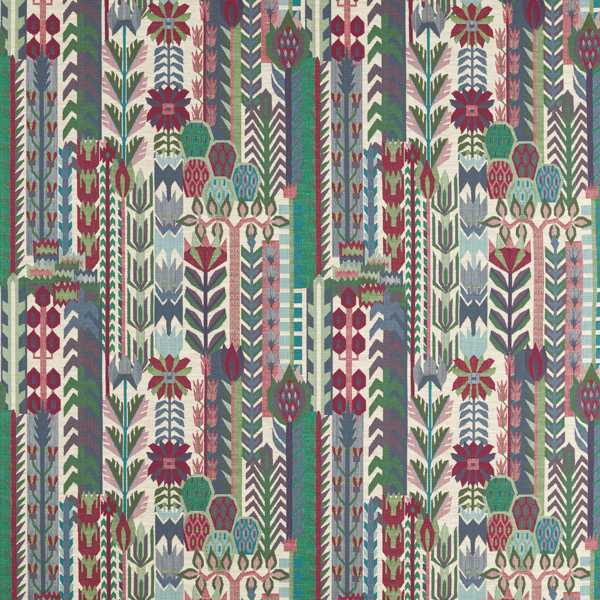 Kuparr Indigo/Maroon Fabric by Harlequin