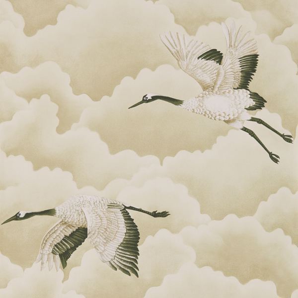 Cranes In Flight Pebble Wallpaper by Harlequin