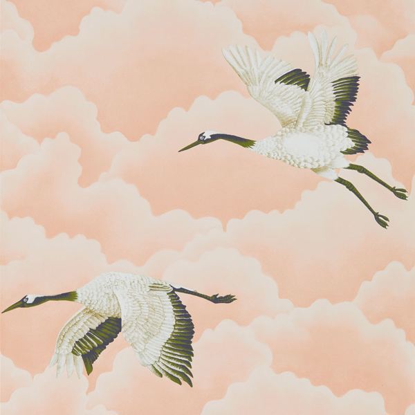 Cranes In Flight Blush Wallpaper by Harlequin