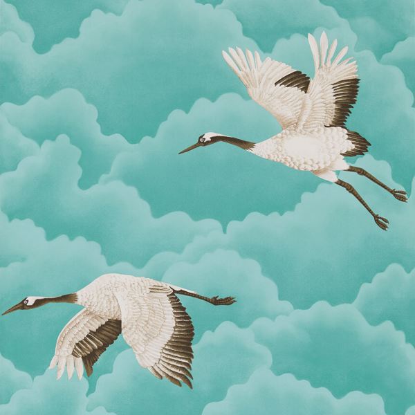 Cranes In Flight Marine Wallpaper by Harlequin
