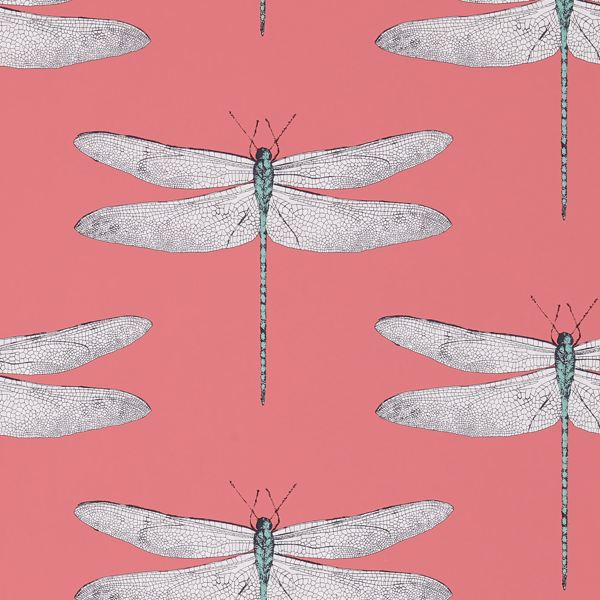Demoiselle Coral/Mint Wallpaper by Harlequin